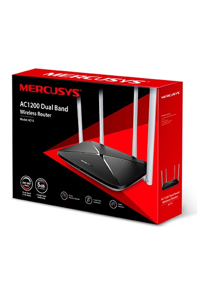 AC12 | AC1200 Mbps Dual-Band Wi-Fi 5 Router | MU-MIMO | Beamforming | All-in-One Modları: Router | Access Point | Range Extender | WPA3 | Kolay Kurulum | Mobil Uygulama