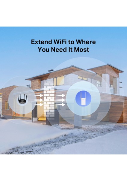 ME80X | AX3000 Mbps Dual-Band Wi-Fi 6 Menzil Genişletici | 1 Gigabit Port | 2 Harici Anten | Access Point Modu | Kolay Kurulum | Mobil Uygulama Destekli