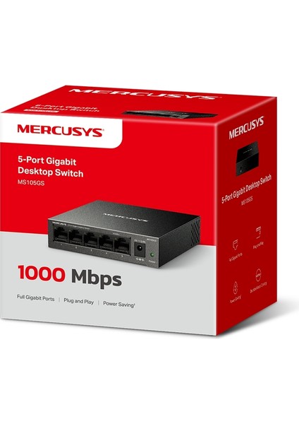 MS105GS, 5-Port 10/100/1,000 Mbps Masaüstü Switch fırsatları