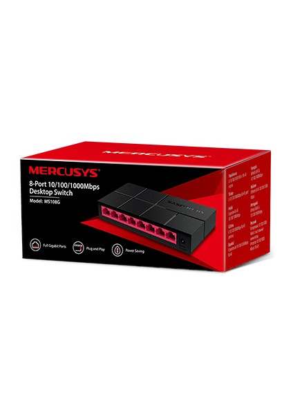 MS108G 8-Port 10/100/1000Mbps Masaüstü Switch