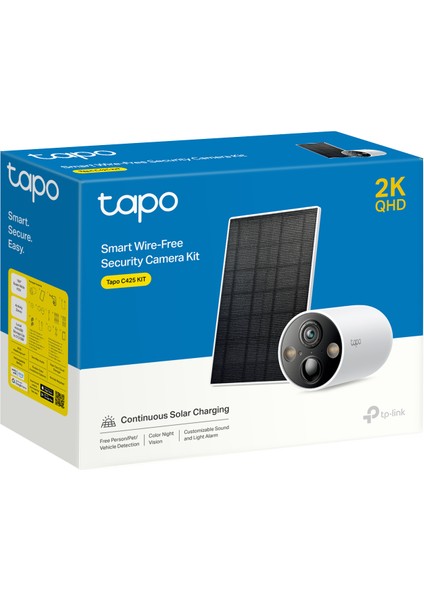 Tapo C425 KIT | Kablosuz Bataryalı Güvenlik Kamerası Kiti | 2K 4MP QHD | AI Desteği | Renkli Gece Görüşü | Su Geçirmez | 150° Geniş Açılı | Yerel/Bulut Depolama | Güneş Paneli Dahil fiyatları