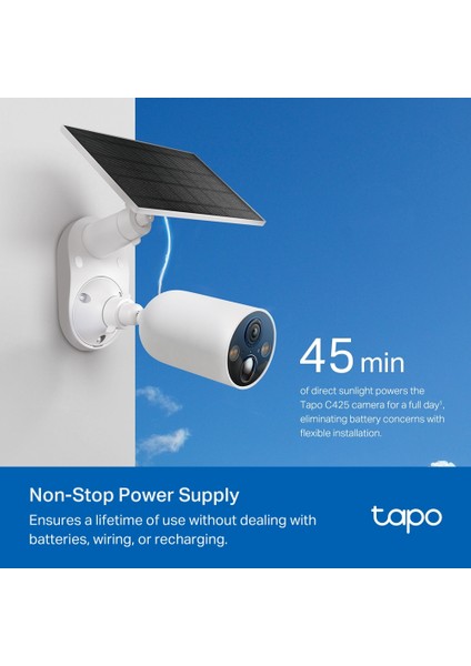 Tapo C425 KIT | Kablosuz Bataryalı Güvenlik Kamerası Kiti | 2K 4MP QHD | AI Desteği | Renkli Gece Görüşü | Su Geçirmez | 150° Geniş Açılı | Yerel/Bulut Depolama | Güneş Paneli Dahil indirimleri