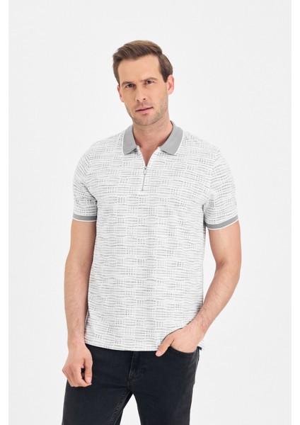 Erkek Fermuarlı Desenli Polo Yaka T-Shırt modelleri