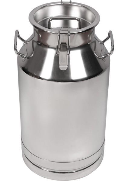 Süt Sağma Makinesi Paslanmaz Süt Güğümü (40 Litre Iki Kulplu Kapaklı Ø208 mm Geniş Ağız)