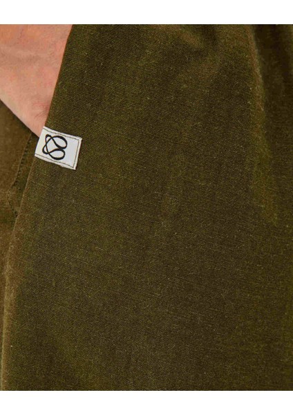 Kadın Haki Easy West Pantolon - Bilek Boy, Paça Pens Detaylı, Keten Karışımı Kumaş, Günlük ve Hafif Spor Pilates / Yoga Kullanım İçin Rahat Pantolon fırsatları