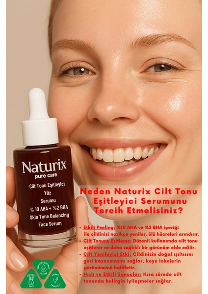 Renk Dengeleyici Serum | %10 Aha + %2 Bha | Kırmızı Peeling Etkisi 30 ml fırsatları