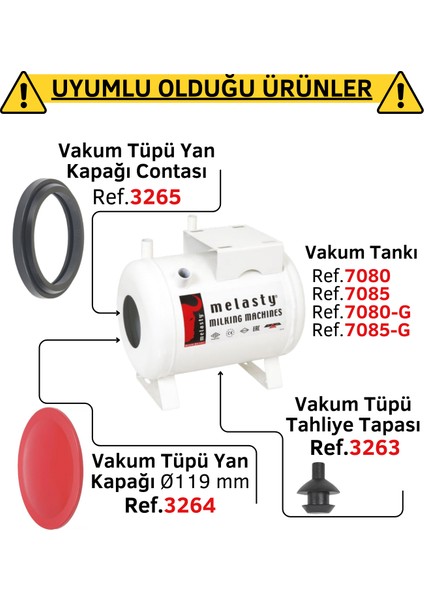 Süt Sağma Makinesi 15 Litre Yağlı Tip Vakum Tankı (Universal Model) (Beyaz Boyalı)
