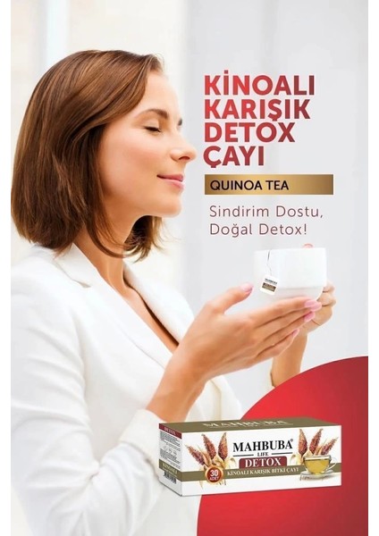 Kinoalı Karışık Detox Diyet Glutensiz Form Bitki Çayı 1 Aylık - ( 30 Kullanım ) Net 60GR x 5 Paket