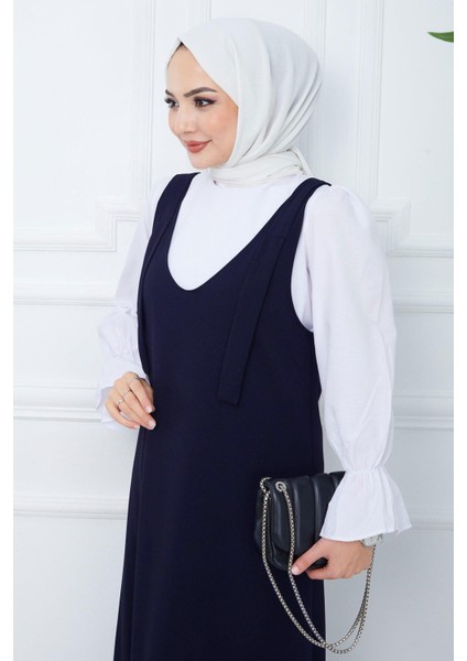 Nehir Örme Jile Elbise Lacivert HM2389