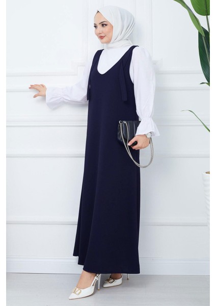 Nehir Örme Jile Elbise Lacivert HM2389