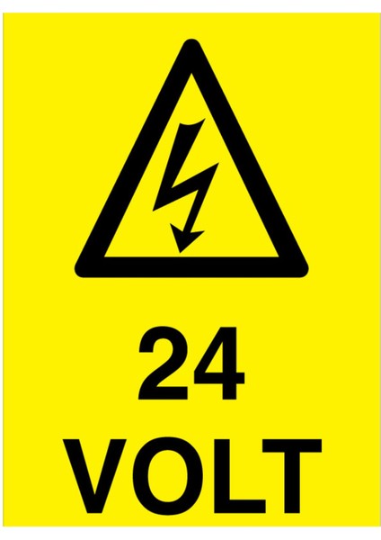 24 Volt Uyarı Tabelası - 20X30 Alüminyum Kompozit Panel - VOL23