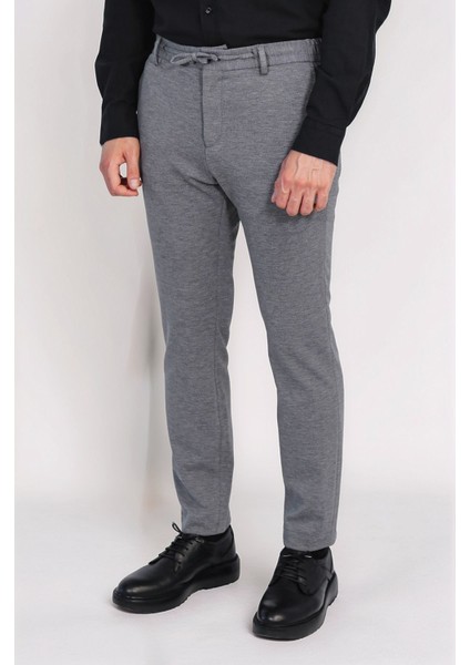 Jogger Kendinden Komple Kemerli Tek Pantolon Gri