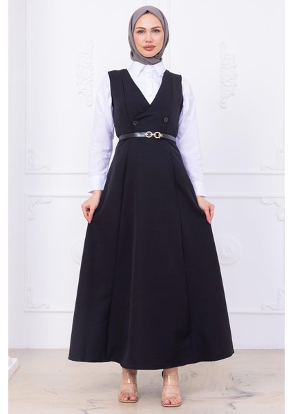 Kemerli Düğmeli Jile Siyah HM2741