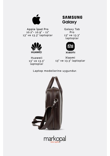 Unisex Macbook Organizer Laptop Evrak Çantası 13" & 14" ve 15.6" & 16" Kahverengi fiyatları