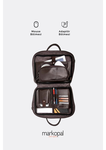 Unisex Macbook Organizer Laptop Evrak Çantası 13" & 14" ve 15.6" & 16" Kahverengi fırsatları