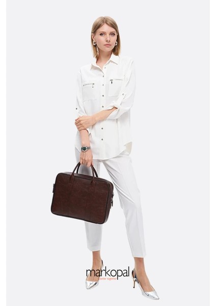 Unisex Macbook Organizer Laptop Evrak Çantası 13" & 14" ve 15.6" & 16" Kahverengi indirimleri