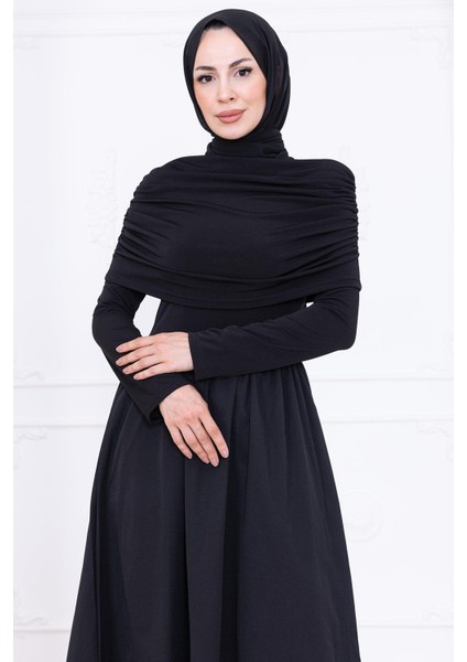 Drapeli Elbise Siyah HM2780 fiyatları