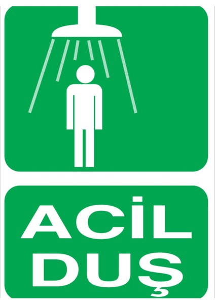Acil Duş Uyarı Tabelası - 50X70 Alüminyum Kompozit Panel - Gvd7
