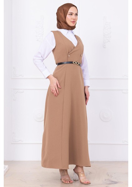 Kemerli Düğmeli Jile Vizon HM2741 fiyatları