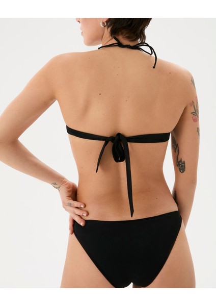 Kadın Siyah Göğüs Pedli Önden Burgulu Ayarlanabilir Askılı Twist Bikini Üstü fırsatları