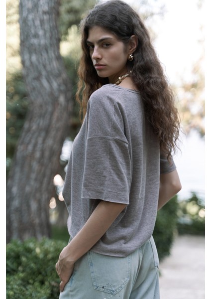 Ripley Yarım Kol Vizon T-Shirt modelleri