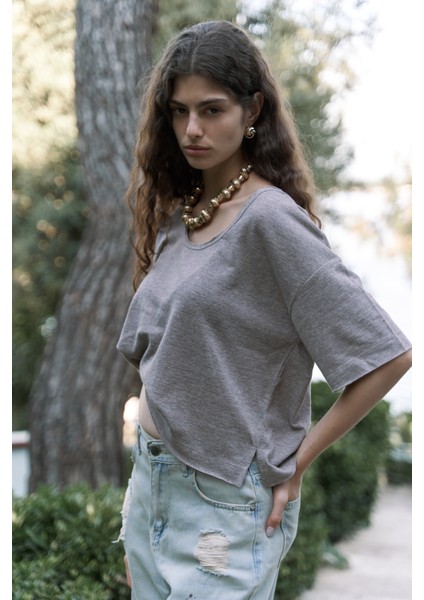 Ripley Yarım Kol Vizon T-Shirt indirimleri