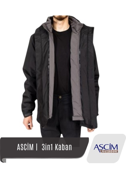 3-In-1 Kaban | Siyah - Haki