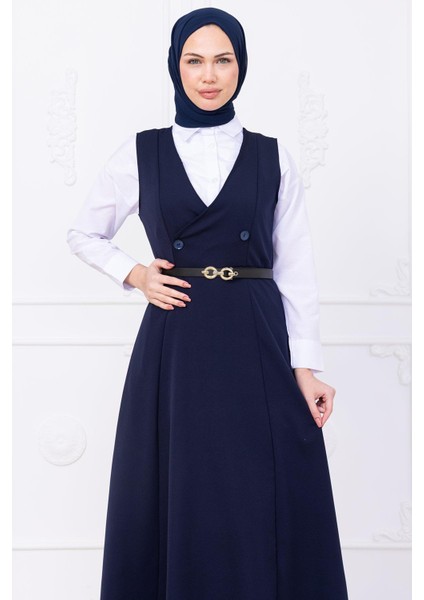 Kemerli Düğmeli Jile Lacivert HM2741 fiyatları