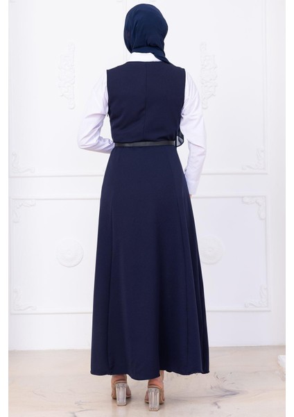 Kemerli Düğmeli Jile Lacivert HM2741 indirimleri