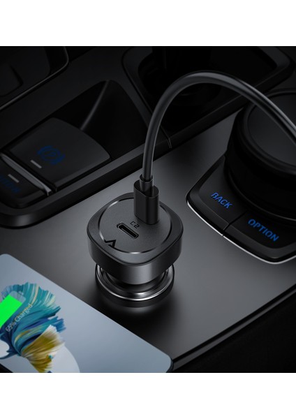 72W 2X USB-C 2 Port Hızlı Araç Şarj Aleti Araç Güç Adaptörü iPhone & Android & iPad & MacBook Type-C - B2 (Acefast Türkiye Garantili)