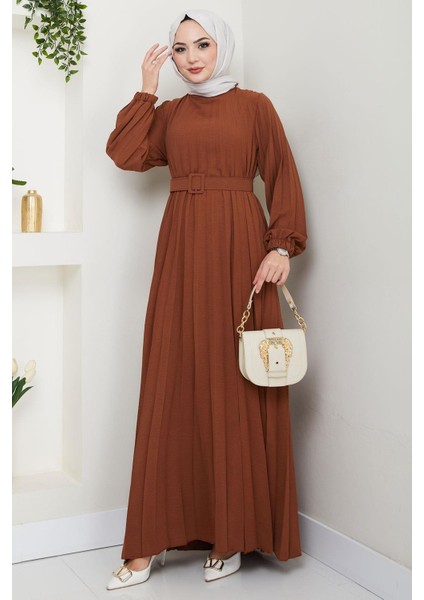 Kemerli Piliseli Aerobin Elbise Tarçın HM2339 fiyatları