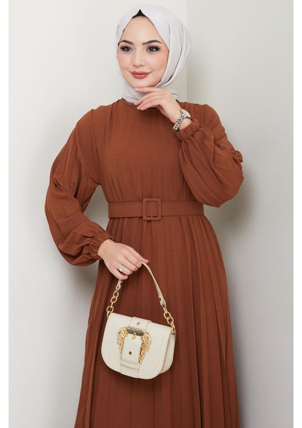 Kemerli Piliseli Aerobin Elbise Tarçın HM2339 modelleri