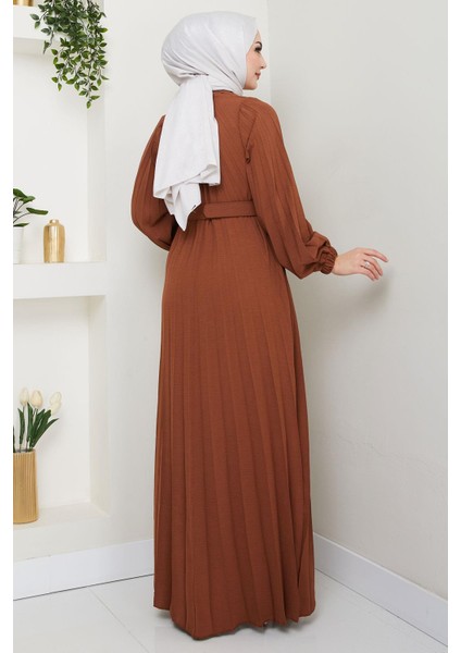 Kemerli Piliseli Aerobin Elbise Tarçın HM2339 indirimleri