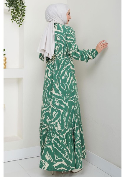 Lisa Viskon Elbise Mint HM2687 indirimleri