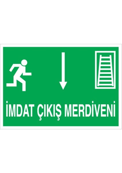 Imdat Çıkış Merdiveni Uyarı Tabelası - 20X30 Alüminyum Kompozit Panel - Aç3