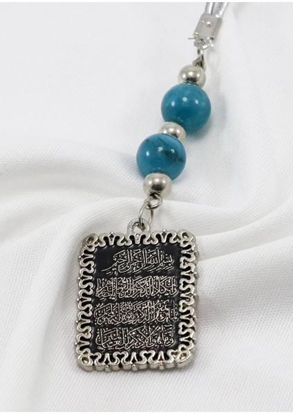 Turkuaz Doğal Taşlı Nazar Ayeti Araba Dikiz Ayna Süsü, Yeni Araba Hediyesi