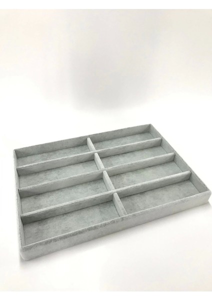 New York Model Süet Süet Kumaş Gri Renk 34/24 cm Bölmeli Çekmece Içi Gözlük Standı modelleri