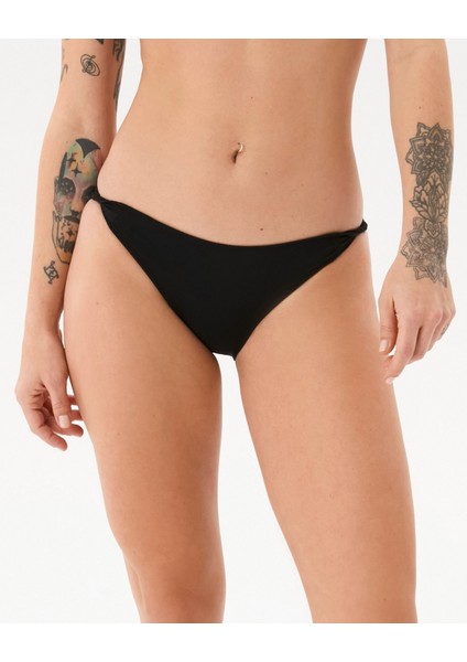 Astarlı Siyah Burgulu Twist Bikini Altı