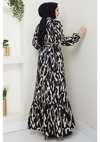 Mery Yazlık Viskon Elbise Krem HM2409 indirimleri