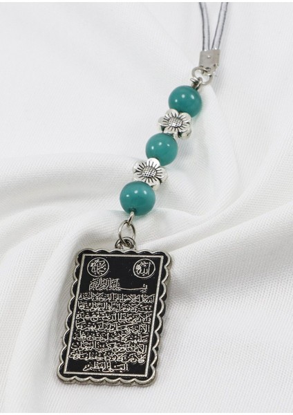 Eskitme Çiçekli Turkuaz Doğal Taş Ayetel Kürsi Araba Dikiz Ayna Süsü, Yeni Araba Hediyesi fiyatları