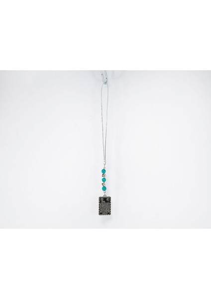 Eskitme Çiçekli Turkuaz Doğal Taş Ayetel Kürsi Araba Dikiz Ayna Süsü, Yeni Araba Hediyesi modelleri