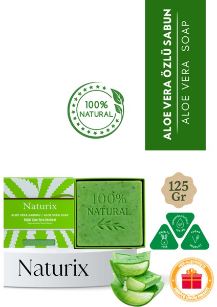 Aloe Vera Sabun Kuru Ciltler Için 125Gr