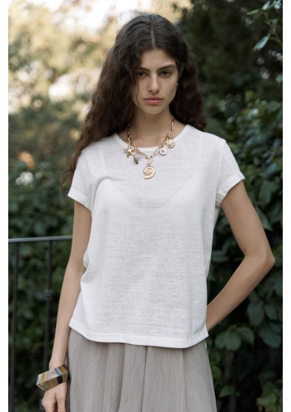 Suva Kısa Kol Ekru T-Shirt
