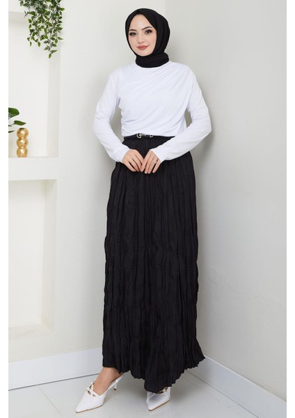 Kraşlı Etek Siyah HM2706