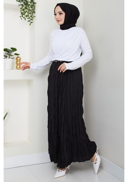 Kraşlı Etek Siyah HM2706 modelleri