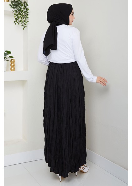 Kraşlı Etek Siyah HM2706 fırsatları