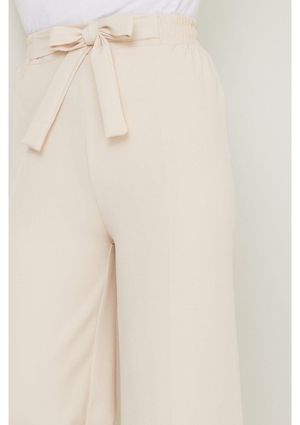 Bağlamalı Pantolon Bej HM2782 fırsatları