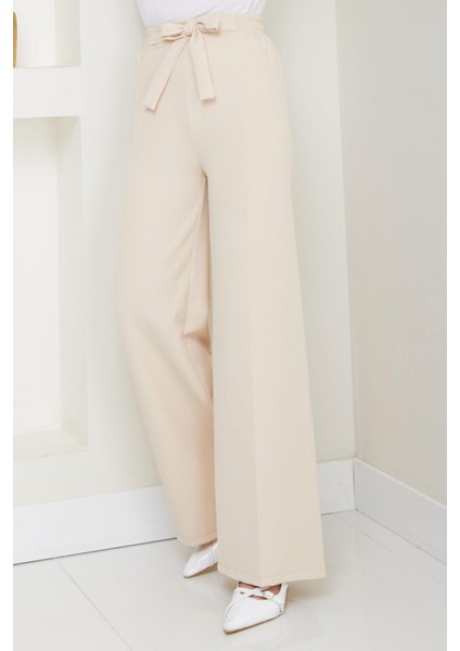 Bağlamalı Pantolon Bej HM2782 indirimleri