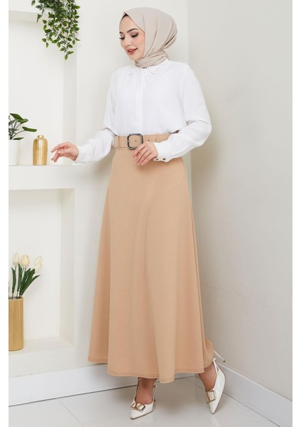 Kemerli Mevlana Etek Bej HM2370 fırsatları