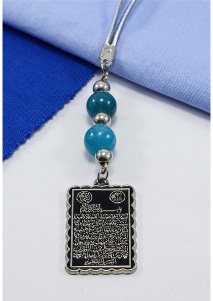 Turkuaz Doğal Taşlı Ayetel Kürsi Araba Dikiz Ayna Süsü, Yeni Araba Hediyesi fiyatları